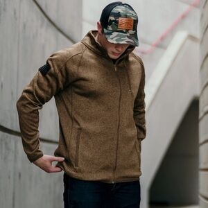 Grunt Style Full Zip Sweater Jacket Tan Brown Size Extra Large